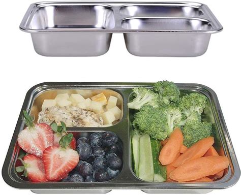 stainless steel divided lunch tray box|stainless steel divided lunch containers.